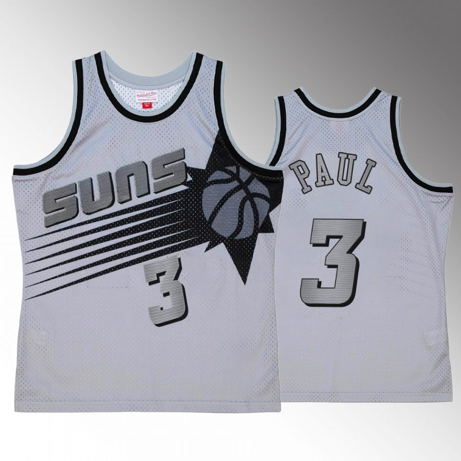 Chris Paul 3 Space Knit Jersey Phoenix Suns Grey Hardwood Classics Men's Shirt - JS226