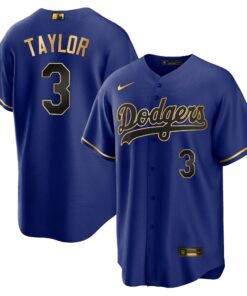 Chris Taylor 3 Los Angeles Dodgers Baseball Men Jersey - Cool Black Royal