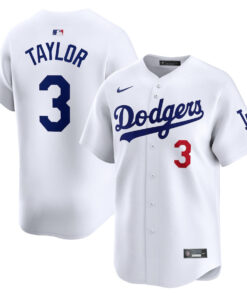 Chris Taylor 3 Los Angeles Dodgers Home Limited Men Jersey - White