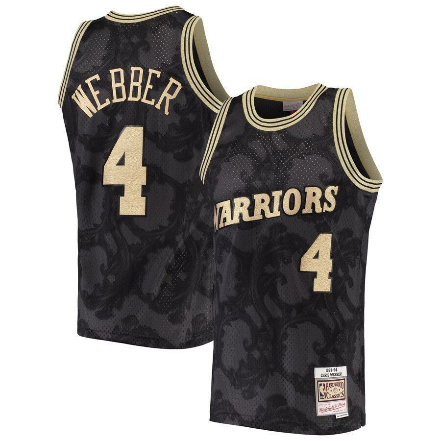 Chris Webber Golden State Warriors Mitchell & Ness 1993-94 Hardwood Classics Toile Swingman Jersey - Black - JS784
