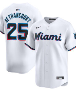 Christian Bethancourt 25 Miami Marlins Home Limited Player Men Jersey - White
