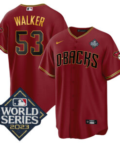 Christian Walker 53 Arizona Diamondbacks 2023 World Series Men Jersey - Crimson Gold