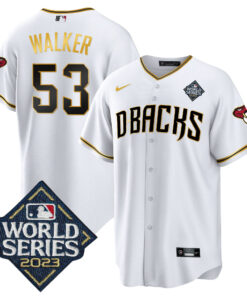 Christian Walker 53 Arizona Diamondbacks 2023 World Series Men Jersey - White Gold