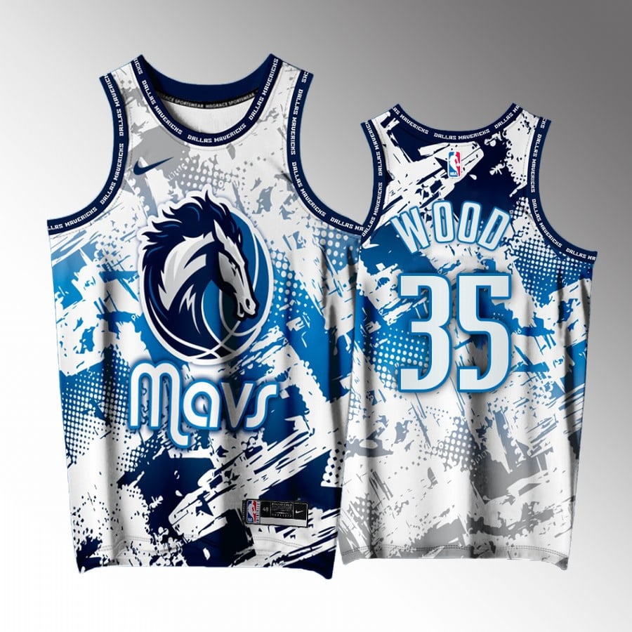 Christian Wood 35 Dallas Mavericks White Printing Men Jersey Splash City Exclusive Edition - JS787