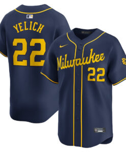 Christian Yelich 22 Milwaukee Brewers Alternate Limited Men Jersey - Navy