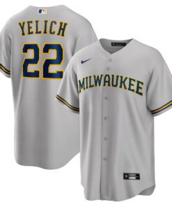 Christian Yelich 22 Milwaukee Brewers Alternate Player Men Jersey - Gray