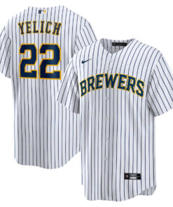 Christian Yelich 22 Milwaukee Brewers Alternate Player Men Jersey - White
