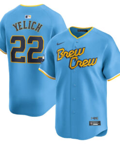 Christian Yelich 22 Milwaukee Brewers City Connect Limited Men Jersey - Powder Blue