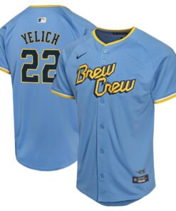 Christian Yelich 22 Milwaukee Brewers City Connect Limited YOUTH Jersey - Powder Blue