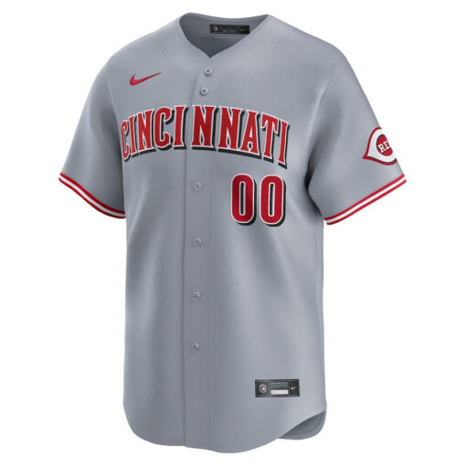 Cincinnati Reds Away Limited Custom Men Jersey - Gray - Image 2
