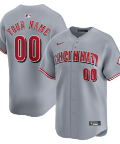 Cincinnati Reds Away Limited Custom Men Jersey - Gray