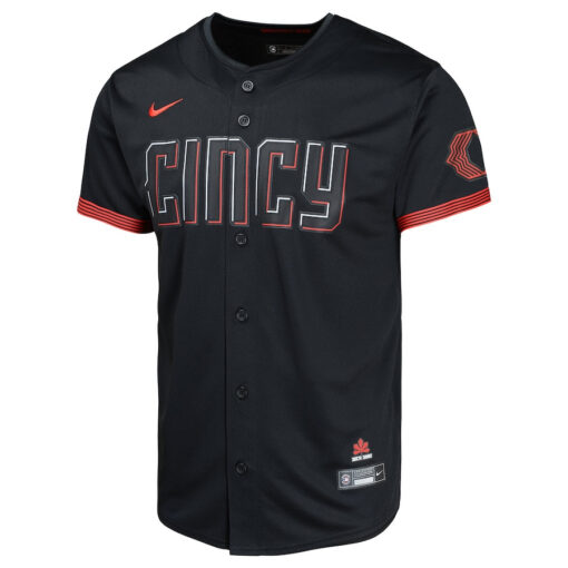 Cincinnati Reds City Connect Limited YOUTH Jersey - Black - Image 2