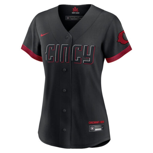 Cincinnati Reds Women's 2023 City Connect Jersey - Black - Image 2