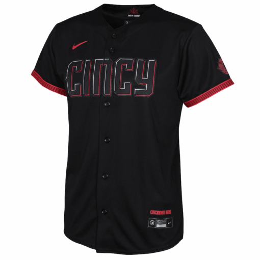 Cincinnati Reds Youth 2023 City Connect Jersey - Black - Image 3