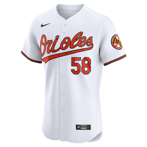 Cionel Perez 58 Baltimore Orioles Home Elite Player Men Jersey - White - Image 2
