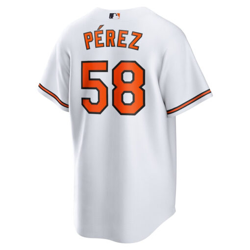 Cionel Perez 58 Baltimore Orioles Home Men Jersey - White - Image 3