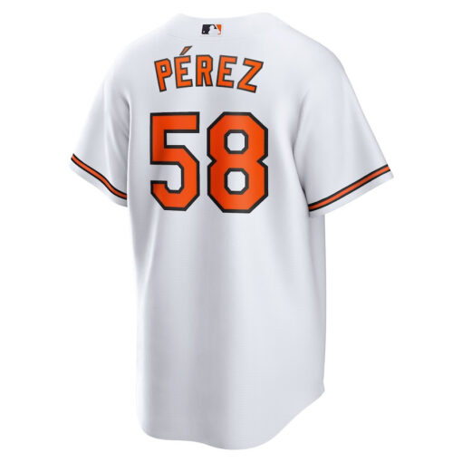 Cionel PÃ©rez 58 Baltimore Orioles Home Men Jersey - White - Image 3