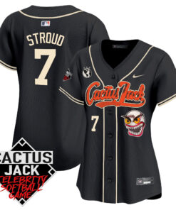 CJ Stroud 7 Houston Astros Cactus Jack Celebrity Softball Game Patch Women Jersey - Black