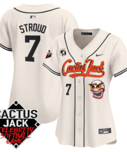 CJ Stroud 7 Houston Astros Cactus Jack Celebrity Softball Game Patch Women Jersey - Cream