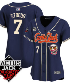 CJ Stroud 7 Houston Astros Cactus Jack Celebrity Softball Game Patch Women Jersey - Navy