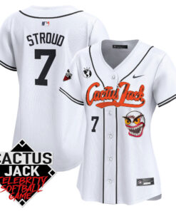 CJ Stroud 7 Houston Astros Cactus Jack Celebrity Softball Game Patch Women Jersey - White
