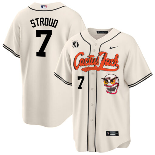 CJ Stroud 7 Houston Astros Cactus Jack Cream Jersey - Men