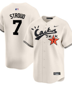 CJ Stroud 7 Houston Astros Cactus Jack Cream Jersey V2 - Men