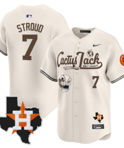 CJ. Stroud 7 Houston Astros Cactus Jack Foundation Fall Classic Limited Jersey - Men, Cream 