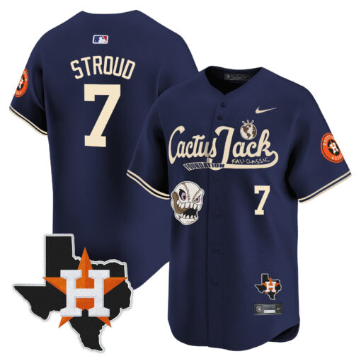 CJ. Stroud 7 Houston Astros Cactus Jack Foundation Fall Classic Limited Jersey - Men - Image 2