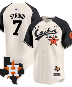 CJ. Stroud 7 Houston Astros Cactus Jack Houston Patch Limited Jersey - Men, Cream Alternate 