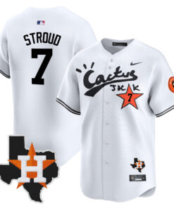 CJ. Stroud 7 Houston Astros Cactus Jack Houston Patch Limited Jersey - Men, White 