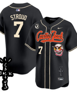 CJ Stroud 7 Houston Astros Cactus Jack Patch V2 Men Jersey - Black