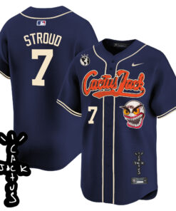 CJ Stroud 7 Houston Astros Cactus Jack Patch V2 Men Jersey - Navy