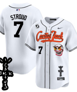 CJ Stroud 7 Houston Astros Cactus Jack Patch V2 Men Jersey - White