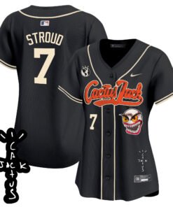 CJ Stroud 7 Houston Astros Cactus Jack Patch V2 Women Jersey - Black