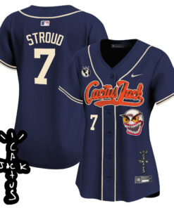 CJ Stroud 7 Houston Astros Cactus Jack Patch V2 Women Jersey - Navy