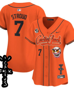 CJ Stroud 7 Houston Astros Cactus Jack Patch V2 Women Jersey - Orange