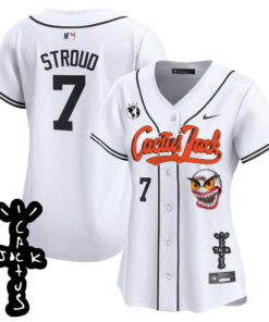 CJ Stroud 7 Houston Astros Cactus Jack Patch V2 Women Jersey - White