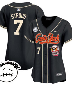 CJ Stroud 7 Houston Astros Cactus Jack Patch V3 Women Jersey - Black