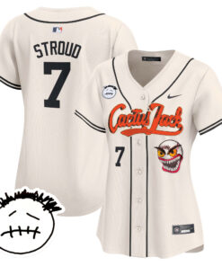 CJ Stroud 7 Houston Astros Cactus Jack Patch V3 Women Jersey - Cream