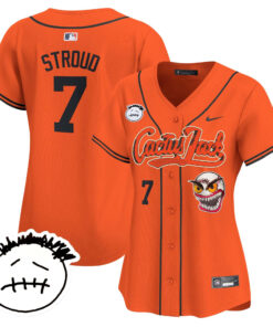 CJ Stroud 7 Houston Astros Cactus Jack Patch V3 Women Jersey - Orange