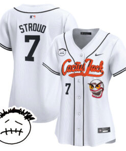 CJ Stroud 7 Houston Astros Cactus Jack Patch V3 Women Jersey - White