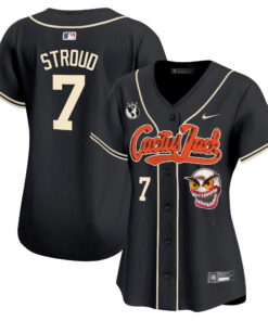 CJ Stroud 7 Houston Astros Cactus Jack Patch Women Jersey - Black