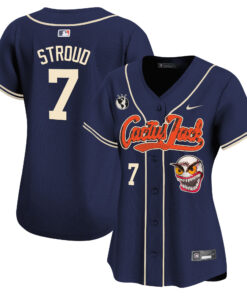 CJ Stroud 7 Houston Astros Cactus Jack Patch Women Jersey - Navy