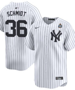 Clarke Schmidt 36 New York Yankees 2024 World Series Home Limited Player Men Jersey - White