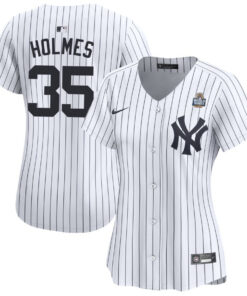 Clay Holmes 35 New York Yankees Women's 2024 World Series Home Limited Jersey - White