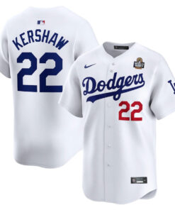 Clayton Kershaw 22 Los Angeles Dodgers 2024 World Series Home Limited Player Men Jersey - White