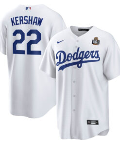 Clayton Kershaw 22 Los Angeles Dodgers 2024 World Series Home Player Men Jersey - White