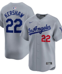 Clayton Kershaw 22 Los Angeles Dodgers Away Limited Men Jersey - Gray