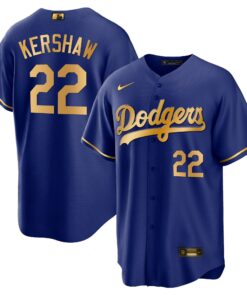 Clayton Kershaw 22 Los Angeles Dodgers Baseball Men Jersey - Cool Royal Gold